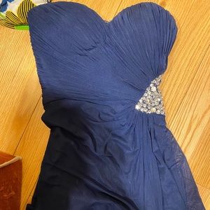 Navy Blue semi formal dress with cutouts in back